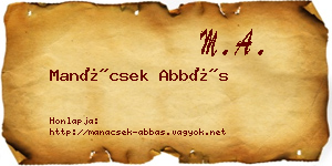 Manácsek Abbás névjegykártya
